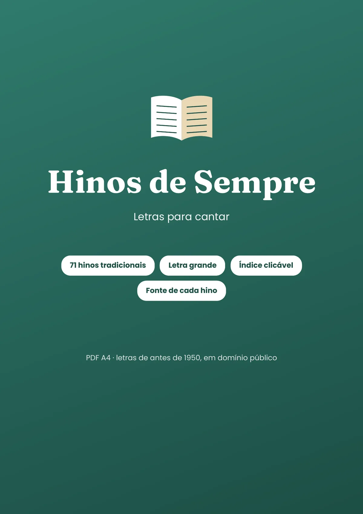 Página real do PDF Hinos de Sempre: capa